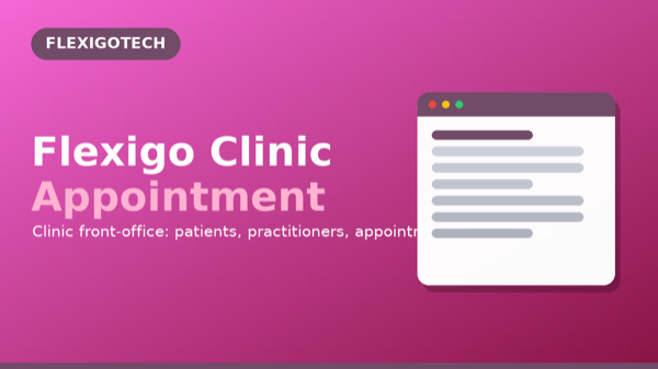 Portada del módulo Flexigo Clinic Appointment & Patient Intake Lite para Odoo
