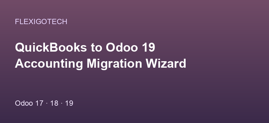 Portada del módulo QuickBooks to Odoo 19 Accounting Migration Wizard para Odoo