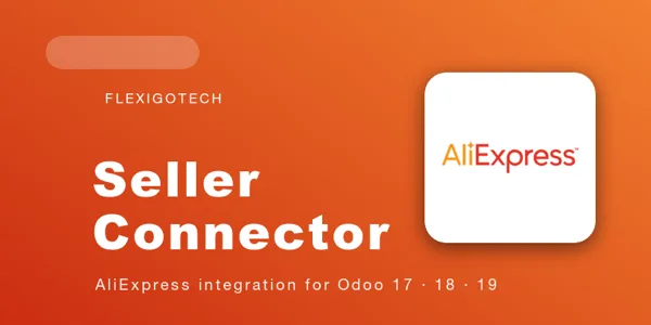 Conector de AliExpress: portada del módulo en el odoo app store