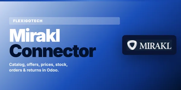 Conector de Mirakl: portada del módulo en el odoo app store