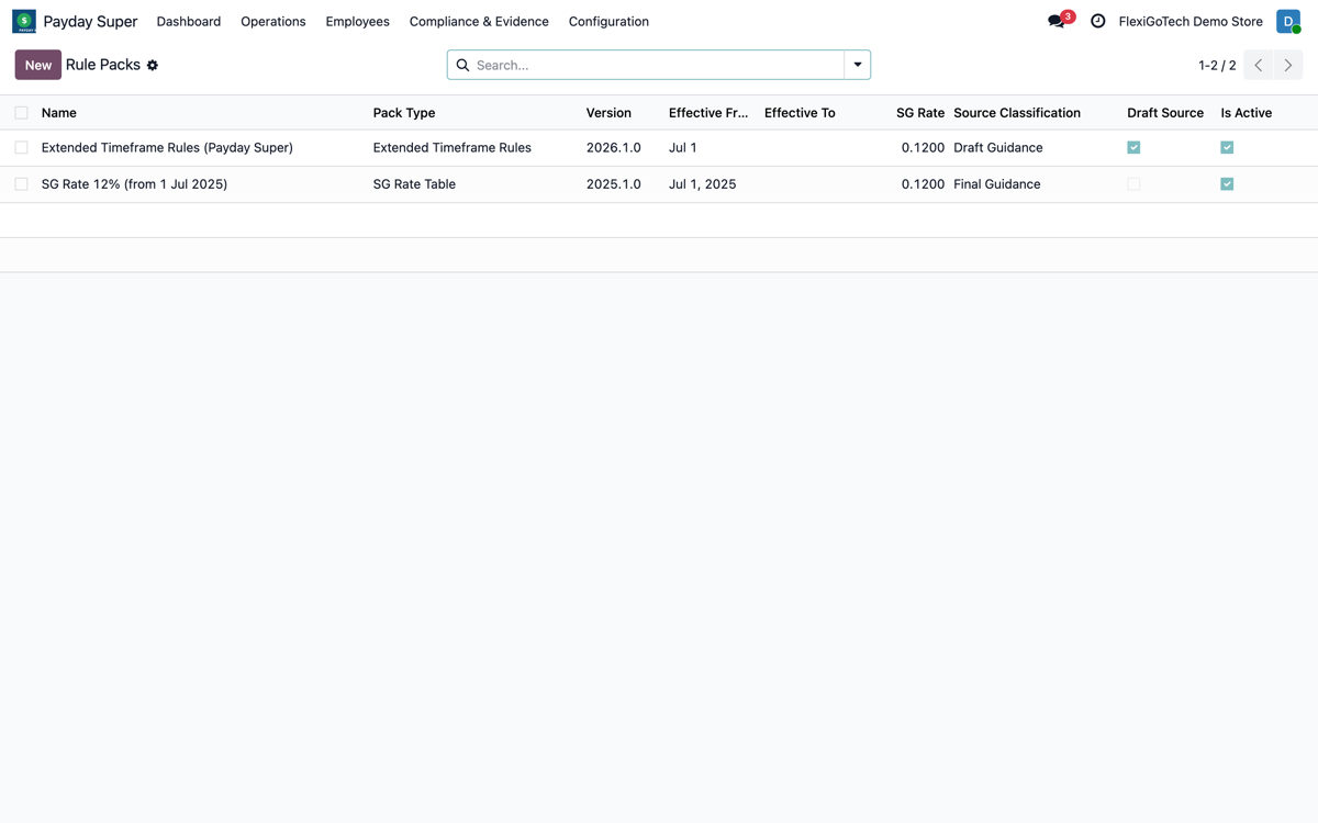 Australia Payday Super + SuperStream 3.0: captura real dentro de Odoo (1)