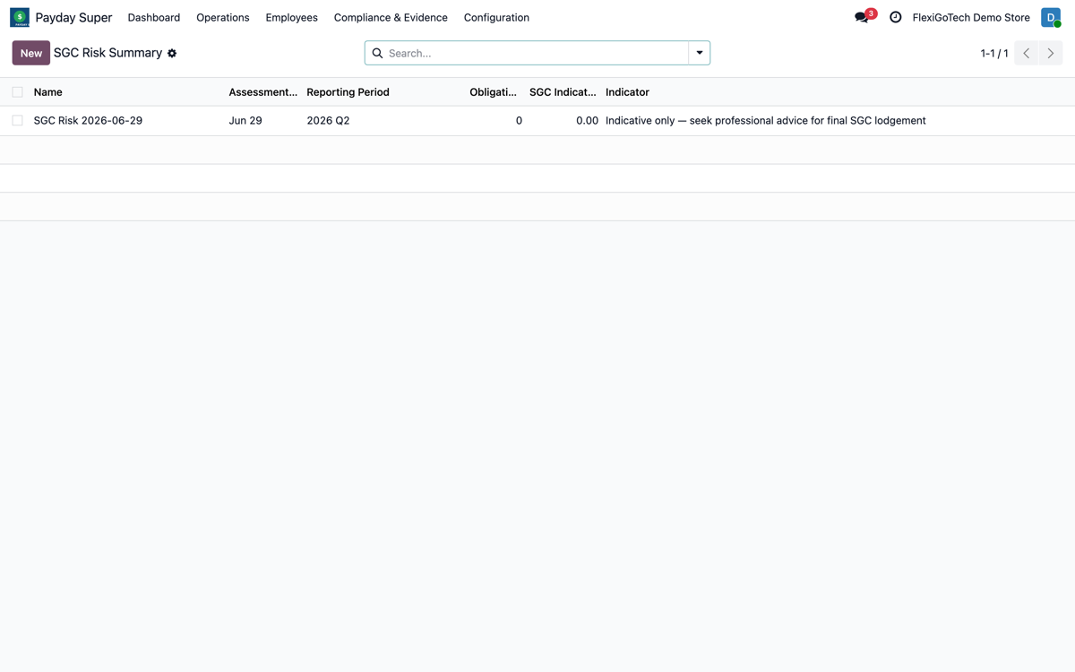 Australia Payday Super + SuperStream 3.0: captura real dentro de Odoo (3)
