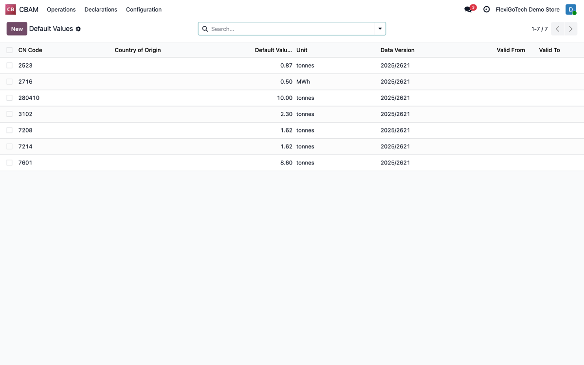 EU CBAM Compliance Manager: captura real dentro de Odoo (2)