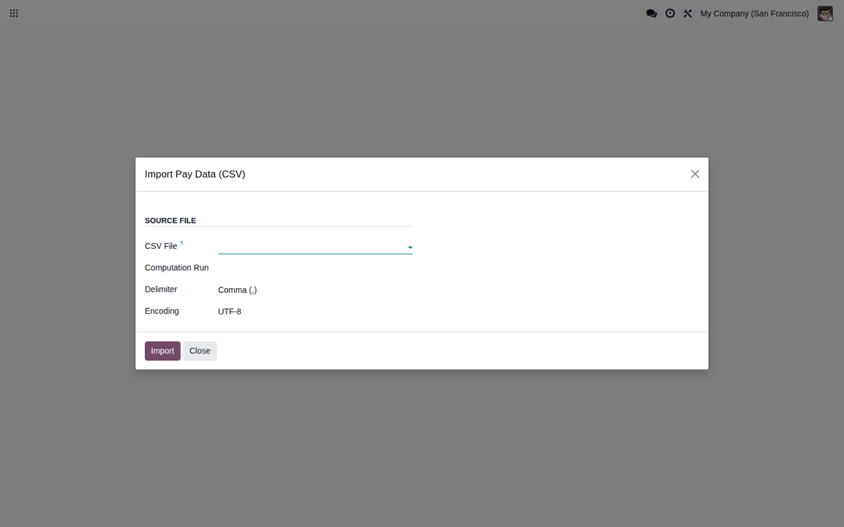 EU Pay Transparency for Odoo 19 — Importar datos de nomina