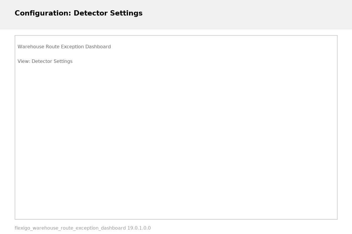 Flexigo Warehouse Route Exception Dashboard — Reglas del detector