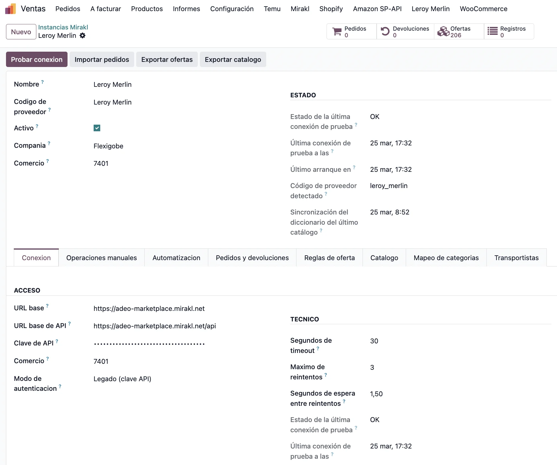 Conector Mirakl Odoo